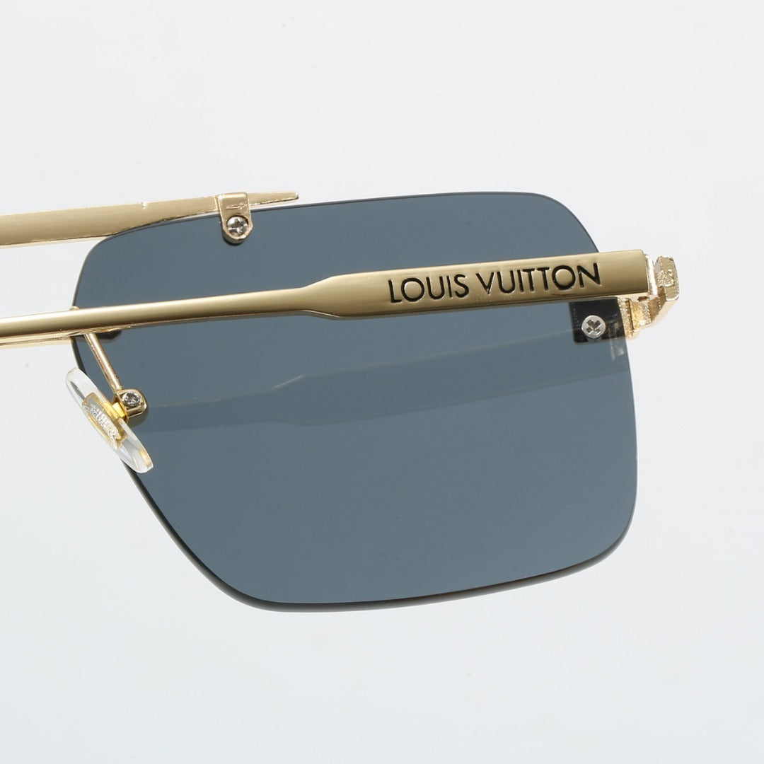 Double Bridge Rimless Metal Sunglasses 68091