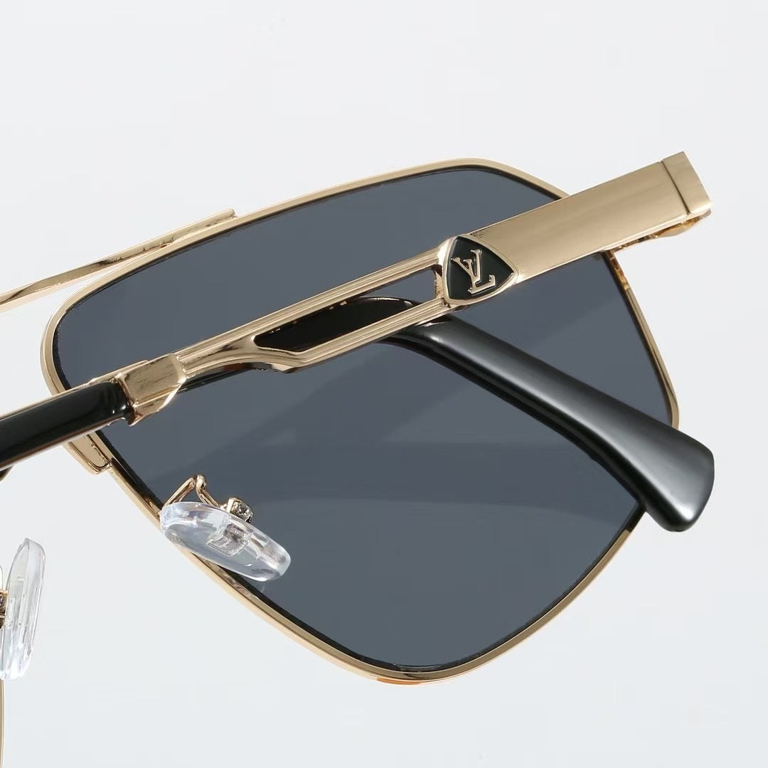 Metal Vanguard Double Bridge Aviator Sunglasses
