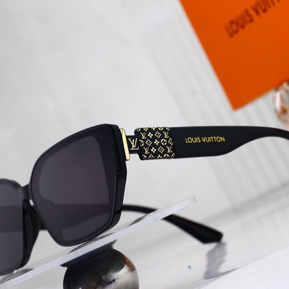 V-Logo Oversized Sunglasses with Monogram Temples (Model 3854)