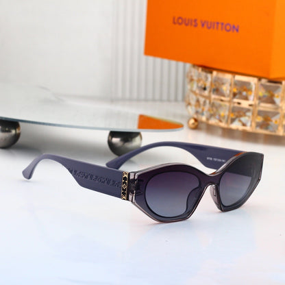 Irregular Cat-Eye Sunglasses with Monogram Details  0709