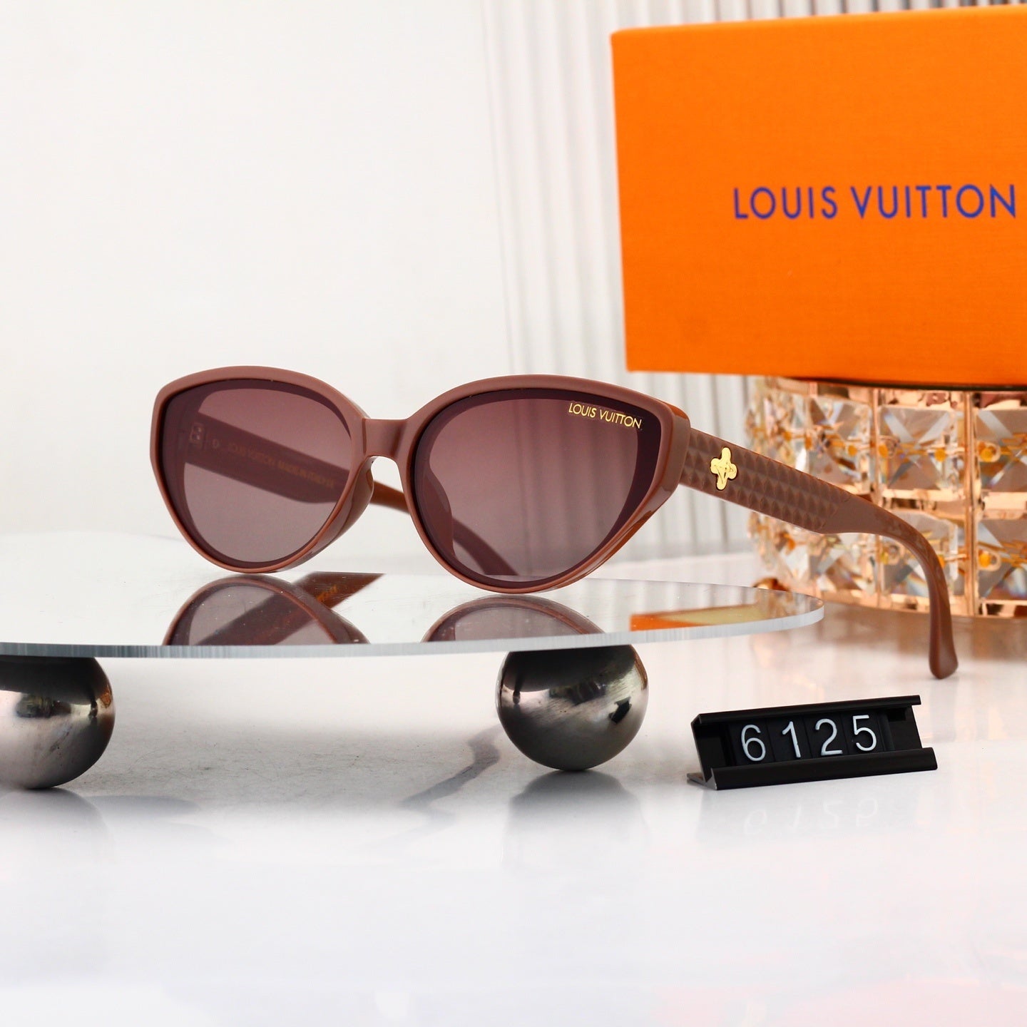 Cat Eye Sunglasses with Patterned Temples (Model 6125)
