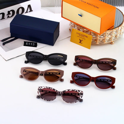 Cat Eye Sunglasses with Chain Temples (Model 6113)