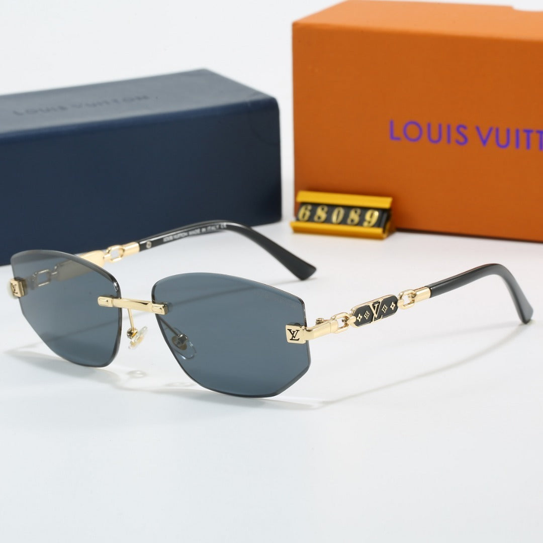 Rimless Polygon Sunglasses with Monogram Details  68089