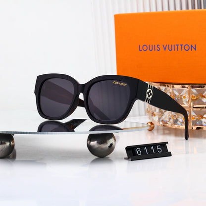 Oversized Sunglasses with Metal Side Detail (Model 6115)