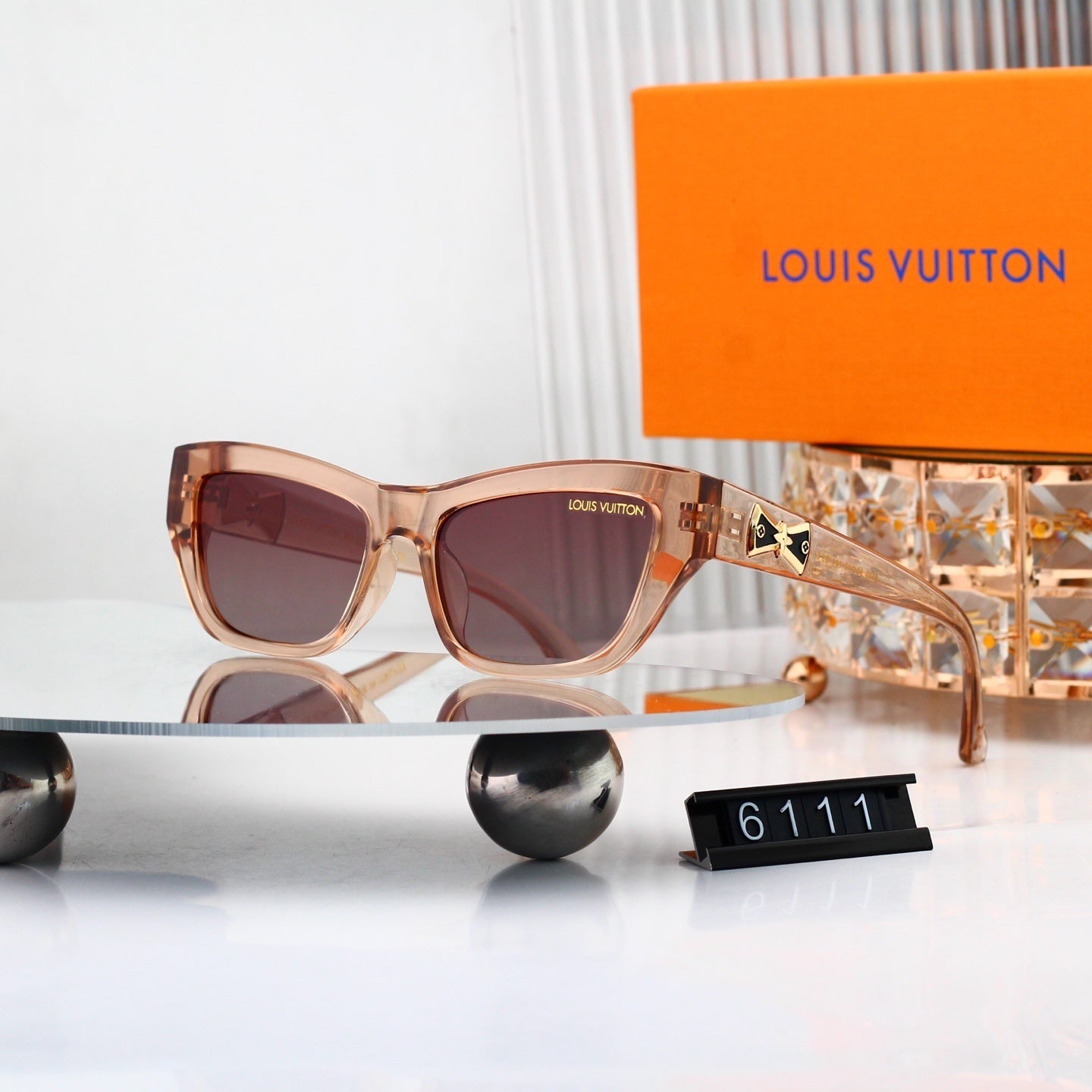 Square Sunglasses with Bow Detail (Model 6111)