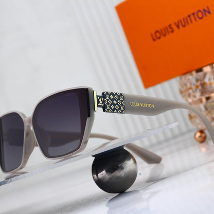 V-Logo Oversized Sunglasses with Monogram Temples (Model 3854)
