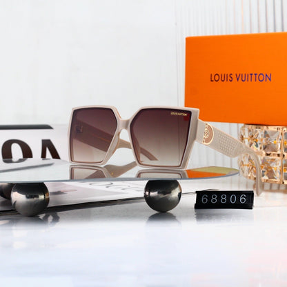 Geometric Hollow-out Metal Decorated Sunglasses 68806