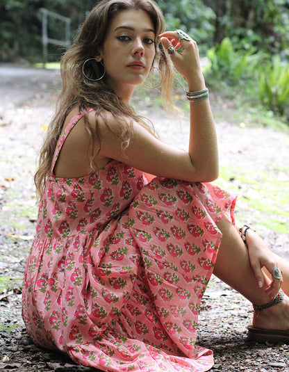 Leela Short Dress in Rosa