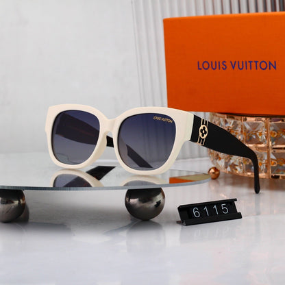 Oversized Sunglasses with Metal Side Detail (Model 6115)