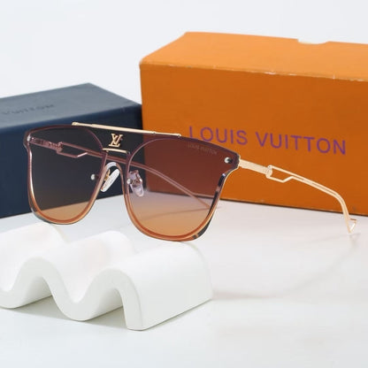Metal Beam Rimless Oversized Sunglasses