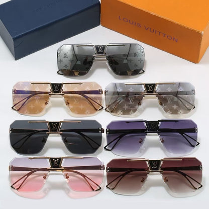 Frameless Polygonal Metal Beam Sunglasses