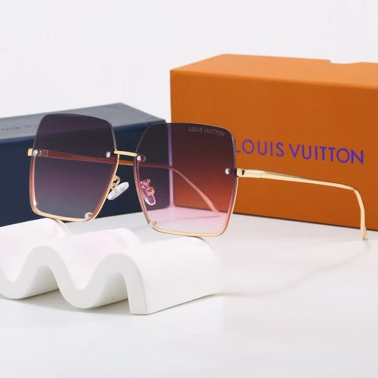Frameless Oversized Square Gradient Sunglasses