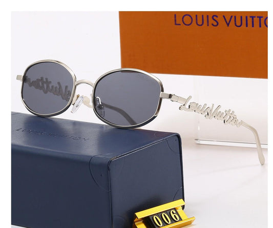Vintage Oval Metal Frame Sunglasses, Retro UV400 Polarized Fashion Shades 006