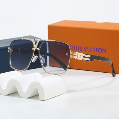 V-Logo Double Bridge Aviator Sunglasses