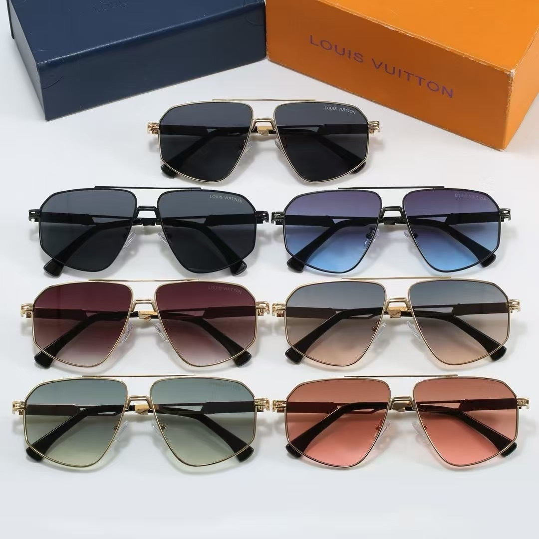 Metal Vanguard Double Bridge Aviator Sunglasses