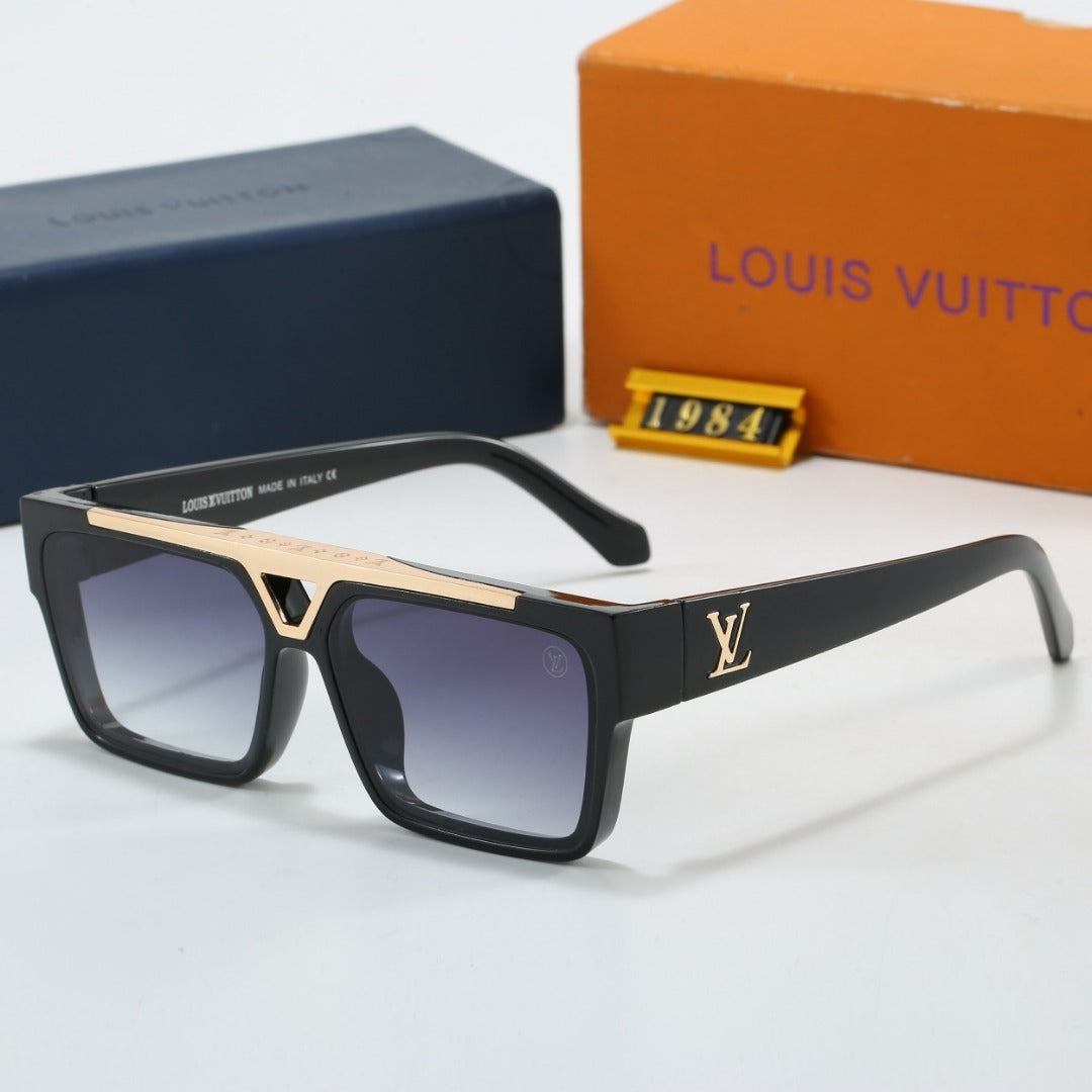 Geometric Vanguard Oversized Sunglasses with Metal Triangle Detail (Model 1984)