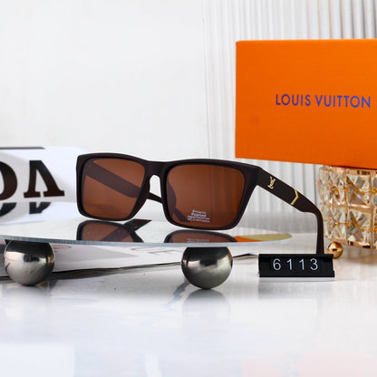 Square Frame Sunglasses with Side Logo 6113