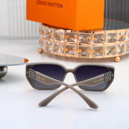 V-Logo Oversized Sunglasses with Monogram Temples (Model 3854)