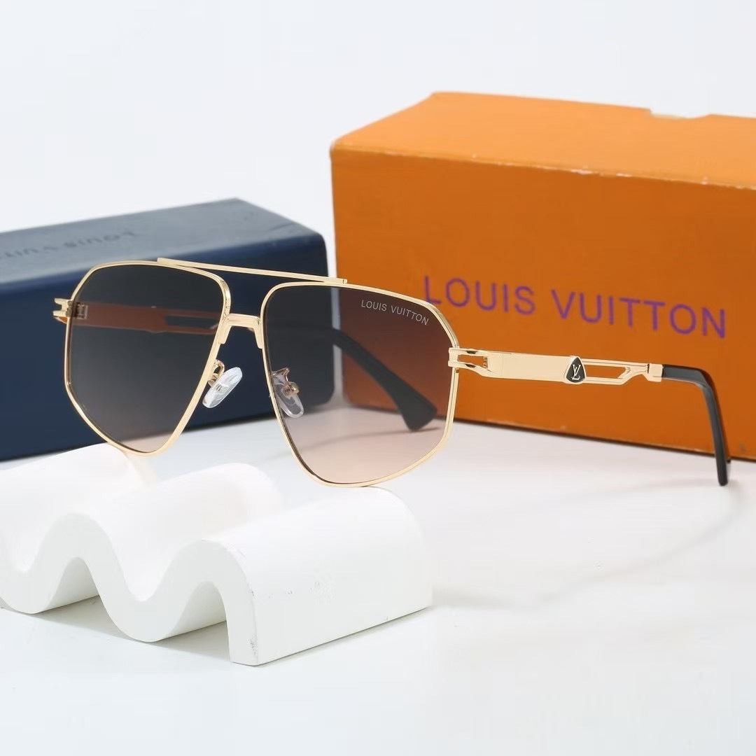 Metal Vanguard Double Bridge Aviator Sunglasses