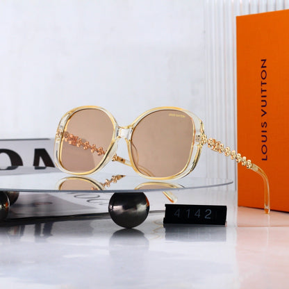 Alloy Metal Polygon Logo Sunglasses 4142