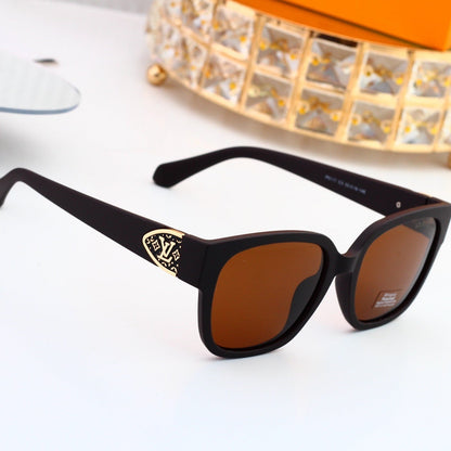 Square Frame Sunglasses with Metal Accent 6118