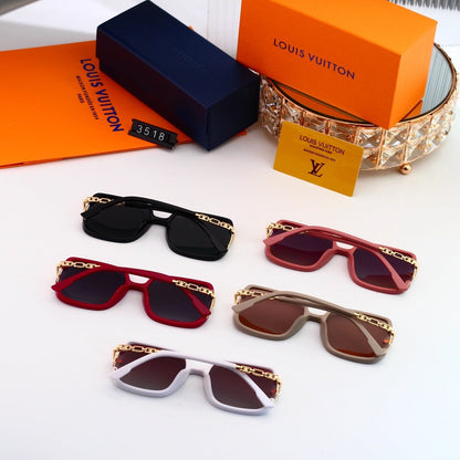 Oversized Sunglasses with Metal Chain Detail (Model 3518)
