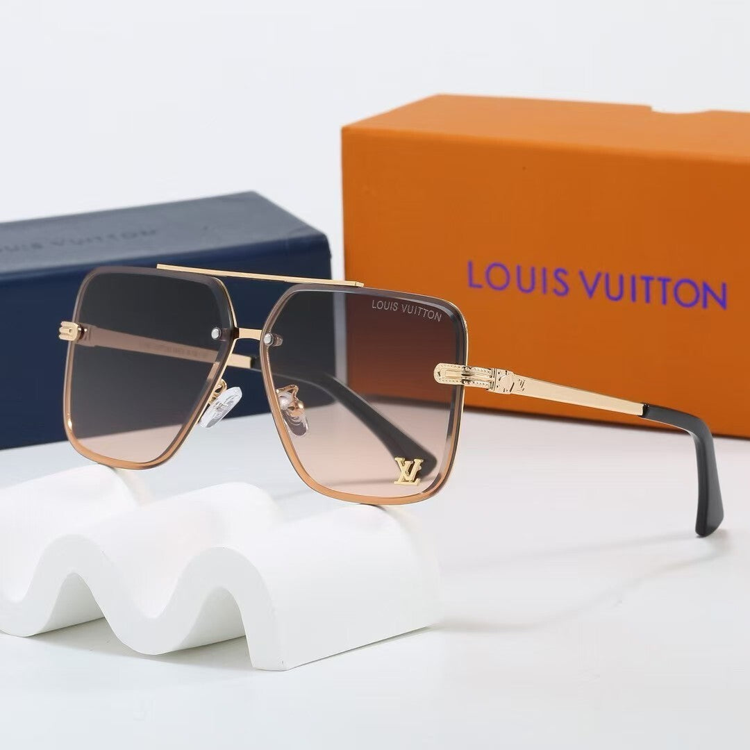 Metal Double Bridge Oversized Sunglasses