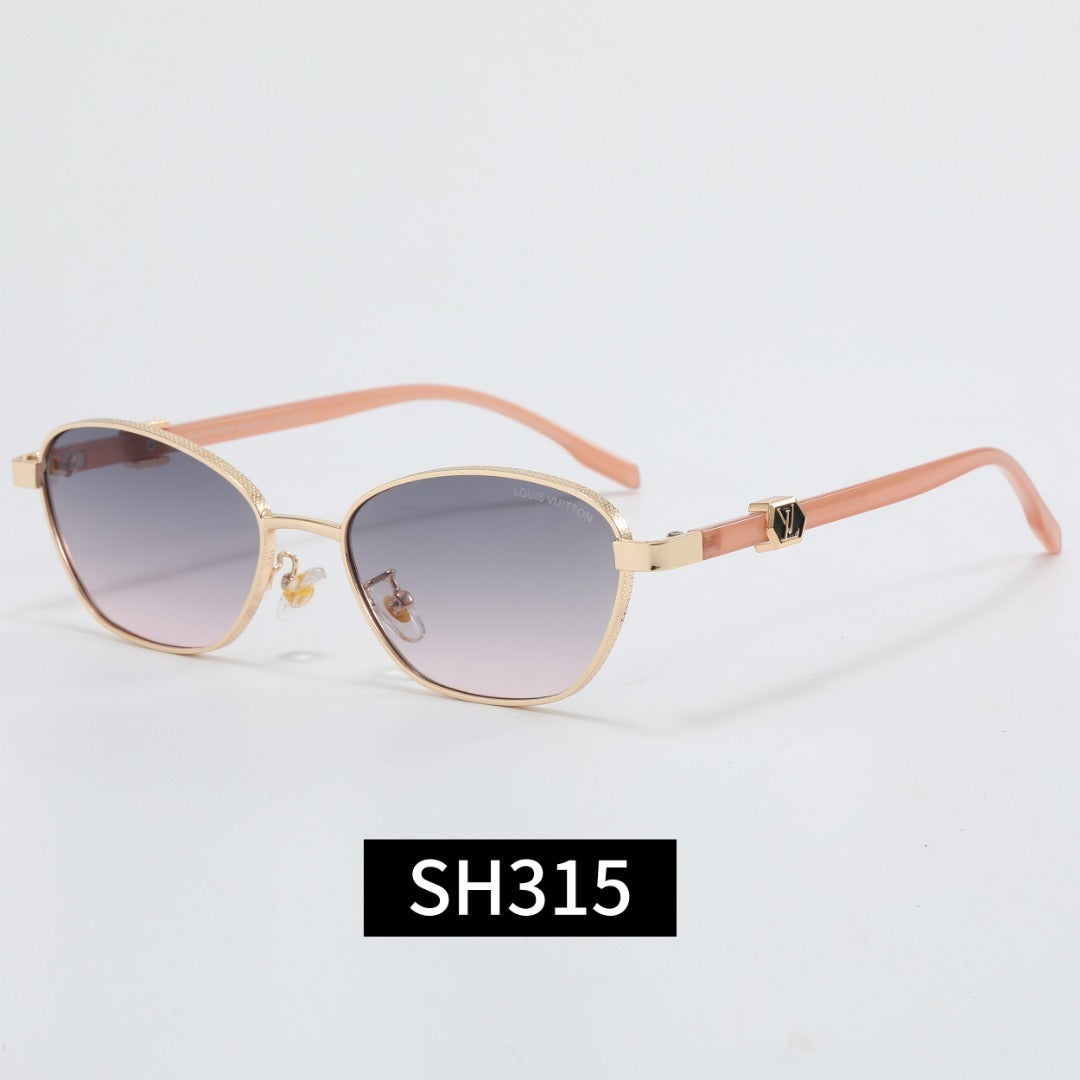 Thin Metal Frame Geometric Sunglasses SH315