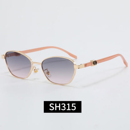 Thin Metal Frame Geometric Sunglasses SH315