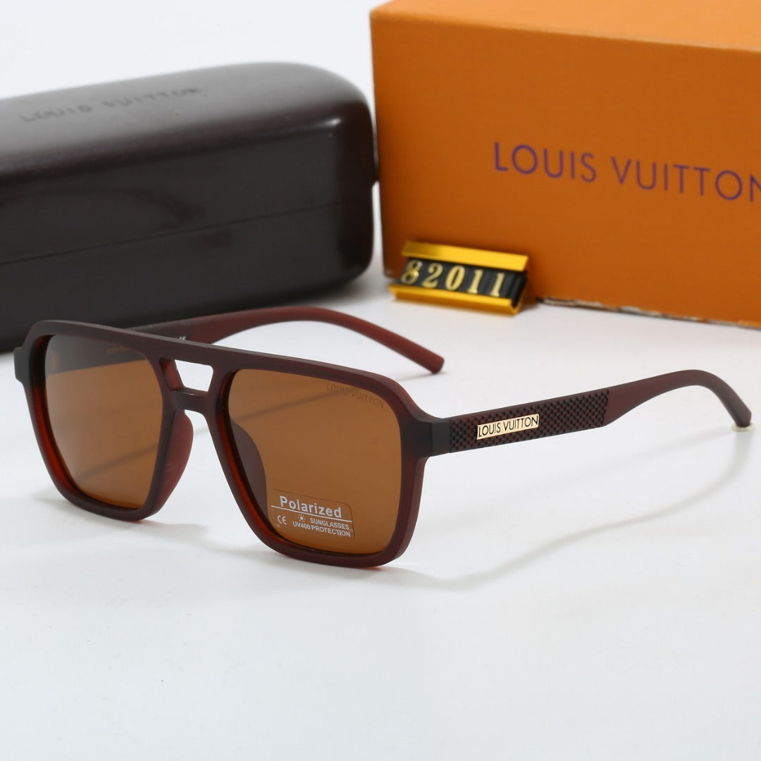 Double Bridge Plaque Square Sunglasses