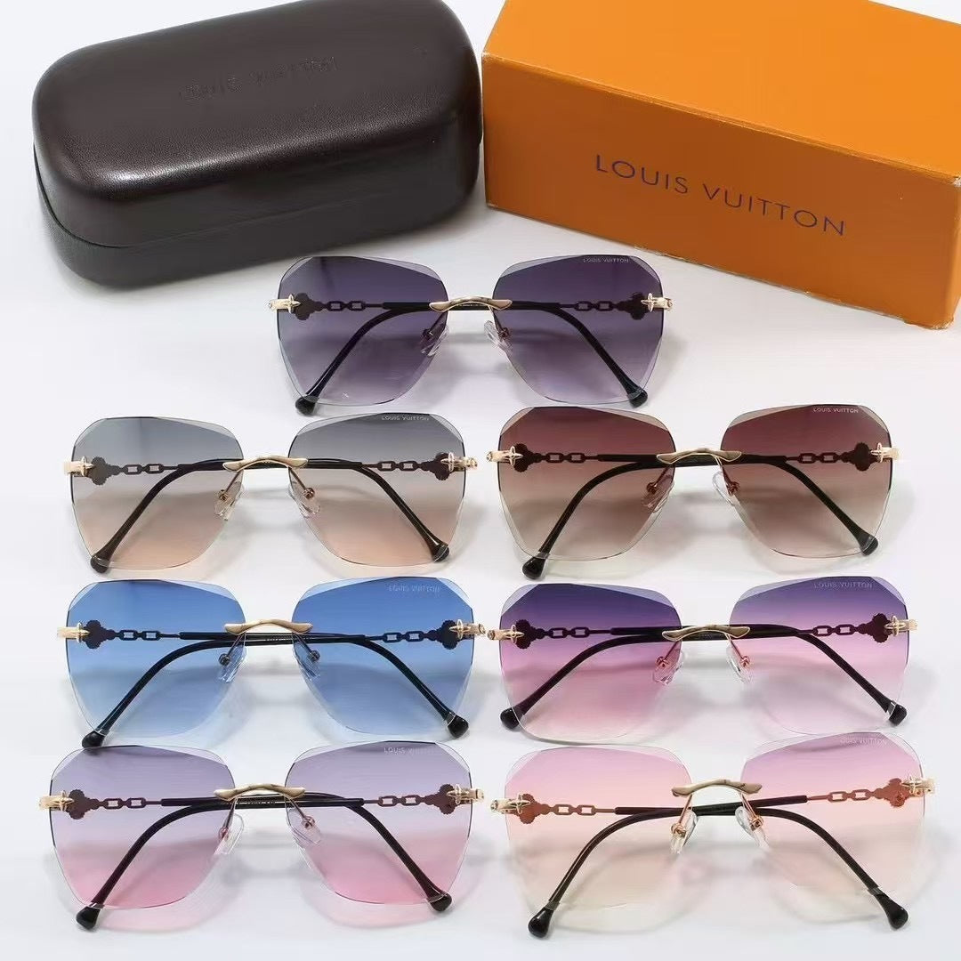 Clover Temple Rimless Polygon Sunglasses