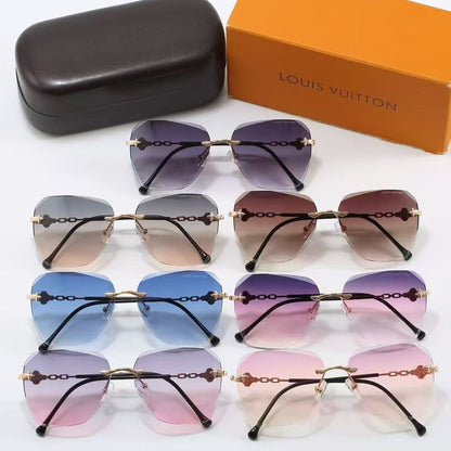 Clover Temple Rimless Polygon Sunglasses