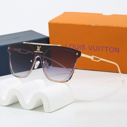 Metal Beam Rimless Oversized Sunglasses