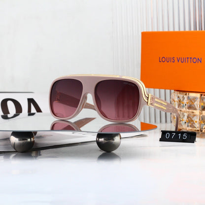 Retro Oversized Frame Sunglasses with Metal Accents 0715
