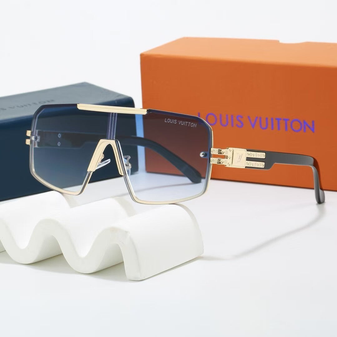 Shield Sunglasses with Side Metal Logo