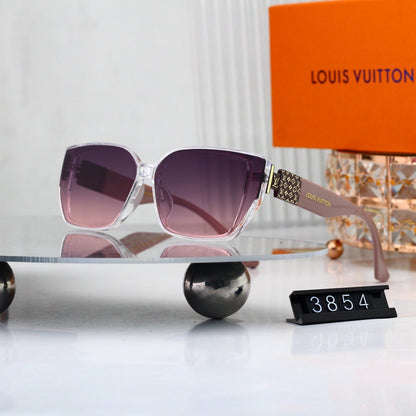 V-Logo Oversized Sunglasses with Monogram Temples (Model 3854)