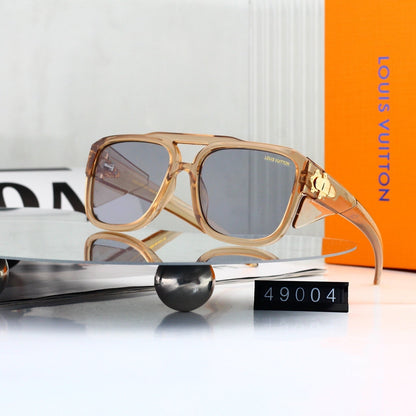 Double-Bridge Aviator-Style Oversized Sunglasses 49004