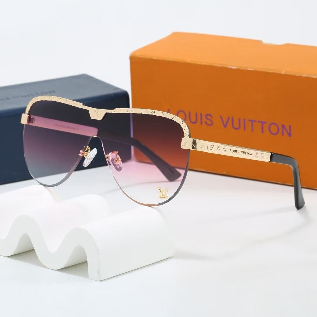 Winged Boundary Rimless Sunglasses with Metal Detail