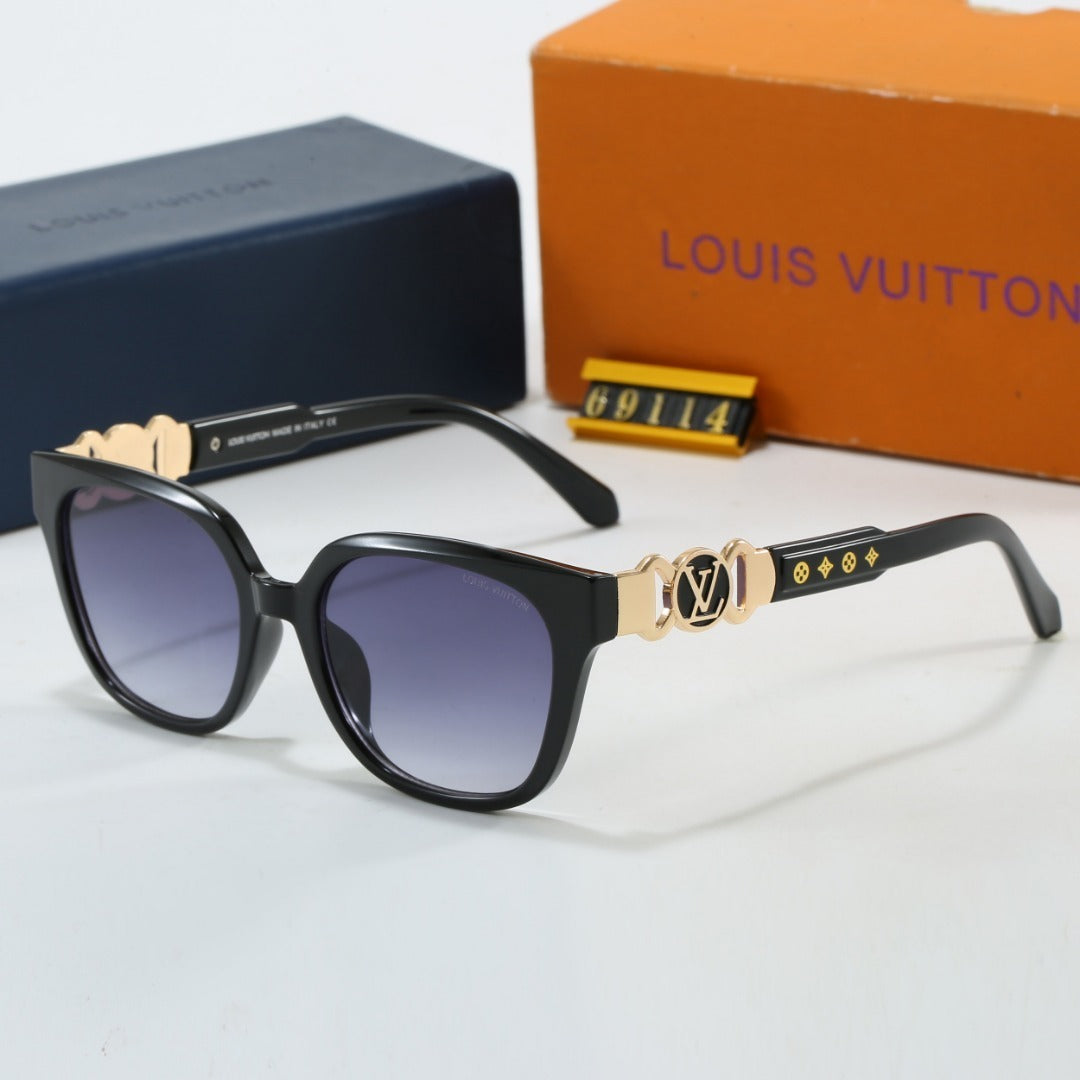 Elegant Whispers Oversized Sunglasses with Monogram Detail (Model 69114)