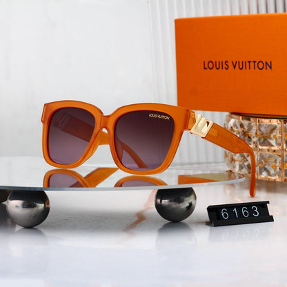 Square Sunglasses with Metal Side Detail  6163