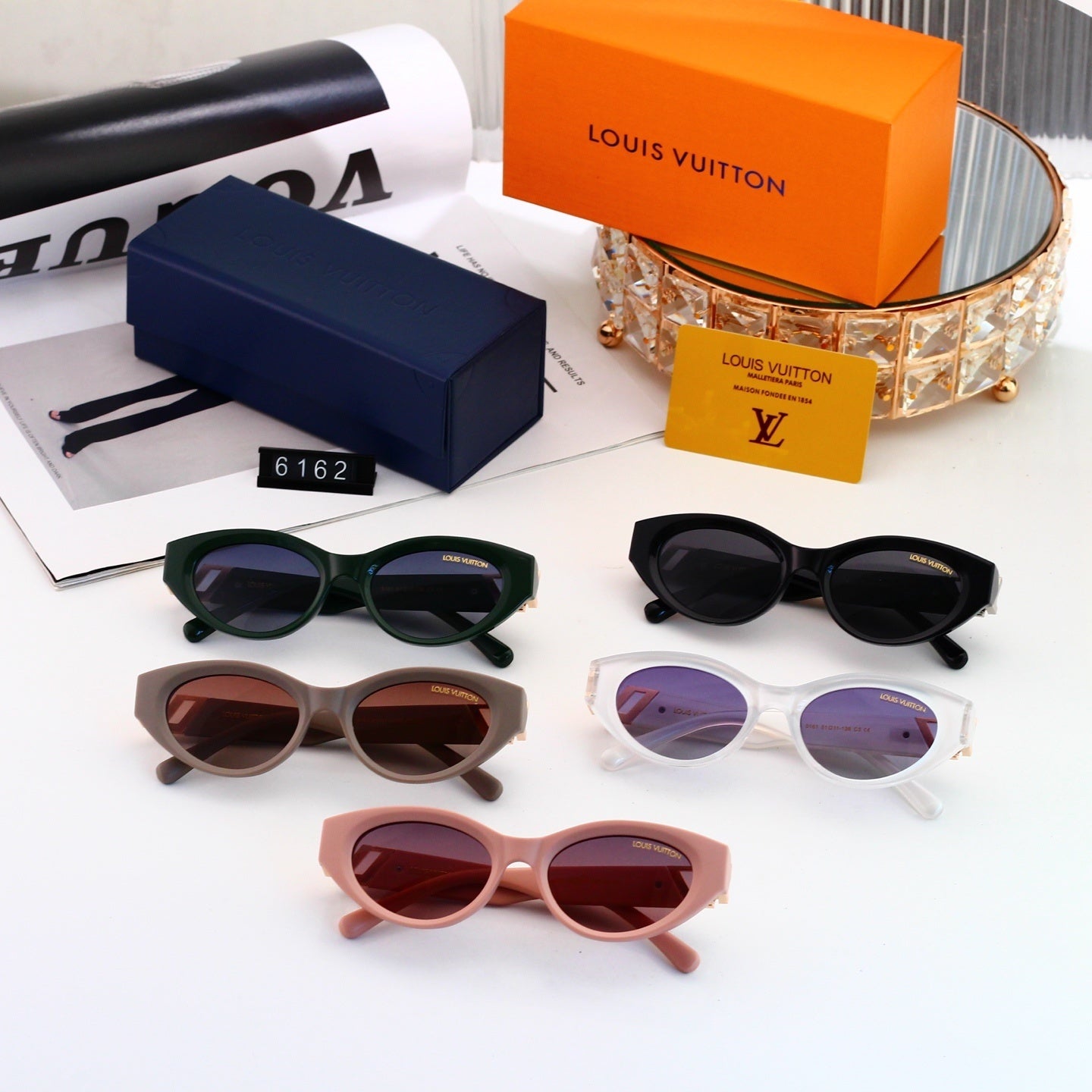 Cat Eye Sunglasses with Metal Side Detail  6162