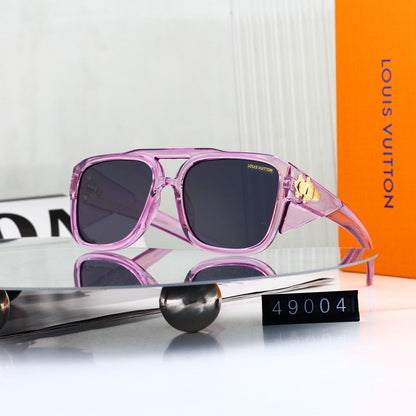 Double-Bridge Aviator-Style Oversized Sunglasses 49004