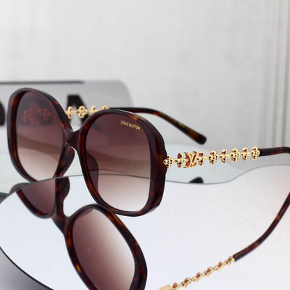 Alloy Metal Polygon Logo Sunglasses 4142