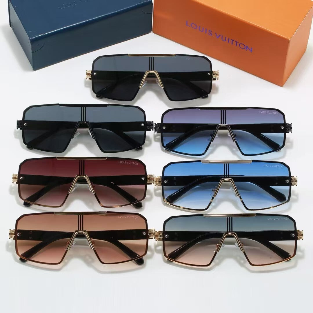 Shield Sunglasses with Side Metal Logo