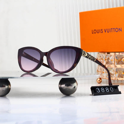 V-Logo Cat Eye Sunglasses with Monogram Temples (Model 3880)