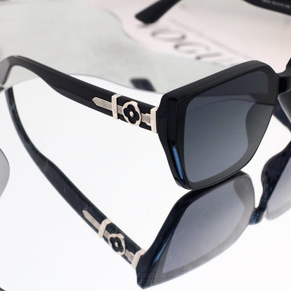 Minimalist Oversized Metal Decorated Sunglasses 68807