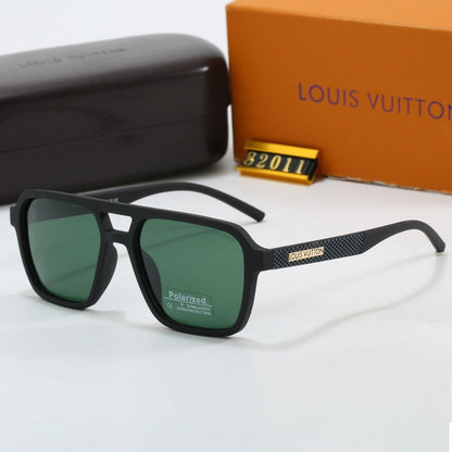 Double Bridge Plaque Square Sunglasses