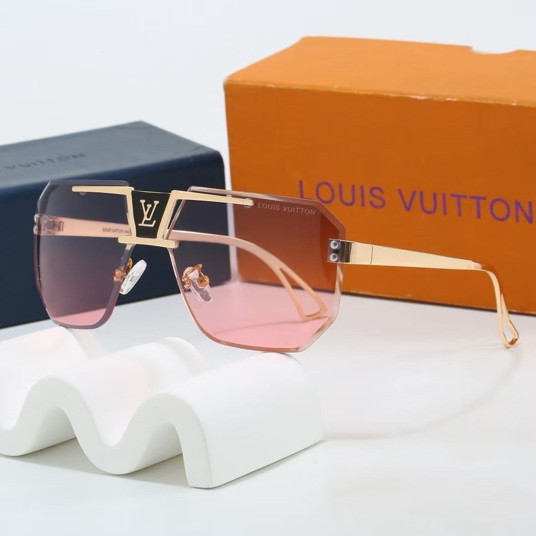 Frameless Polygonal Metal Beam Sunglasses