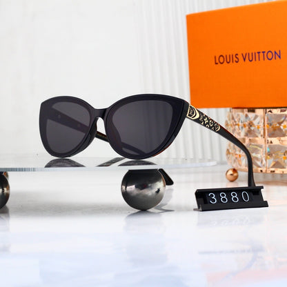 V-Logo Cat Eye Sunglasses with Monogram Temples (Model 3880)
