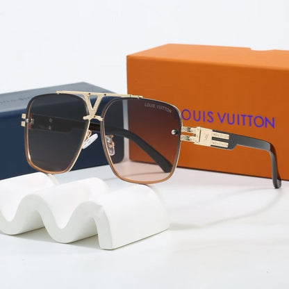 V-Logo Double Bridge Aviator Sunglasses